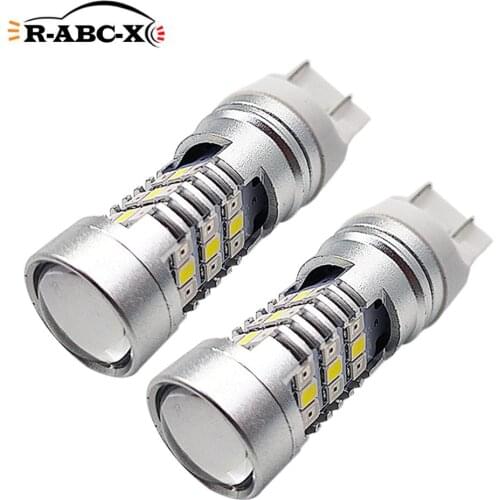 RUIANDSION 2X Red+White High Power 2835SMD 31LED7443 W21/5W Dual Color Switchback LED Turn Signal Light Bulbs 10-30V DC 12V 24V