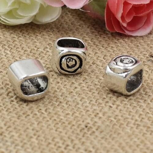 20pcs Fashion Antique Slider for Bracelet Necklace Cord Beads Watch Chain Beads DIY Making Accessory 13.5x11mm Hole:11x7mm