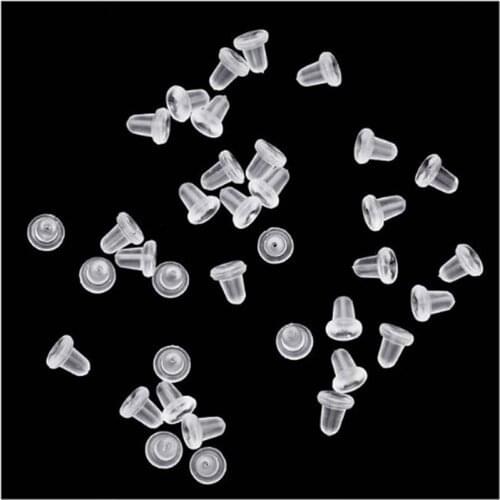 50PCS/Bag Plugging Earring Back Earstud Findings Silicone Rubber Earring Clasp Styles Ear Nut Earrings Jewelry Accessories