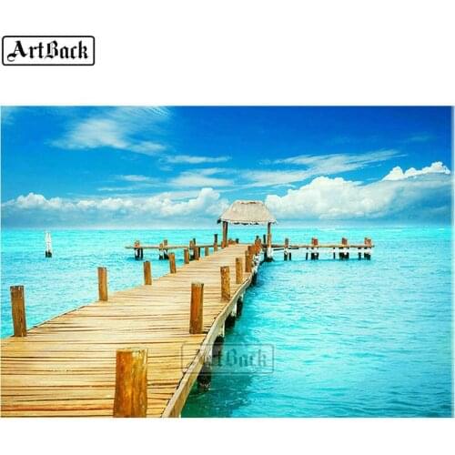 5d diamond painting seaside scenery full square beach wave handmade cross stitch 3d diy diamond art crystal mosaic sticker