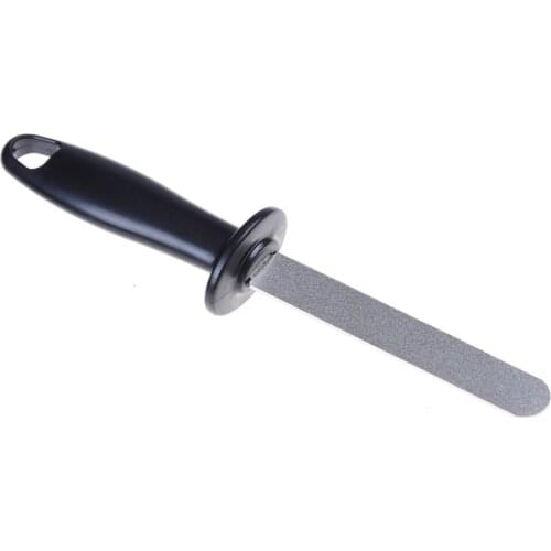 Diamond Knife Sharpener Steel Oval Sharpener 400# Steel Professional Chef Knife Sharpener Knife Sharpening Rod ABS Handle