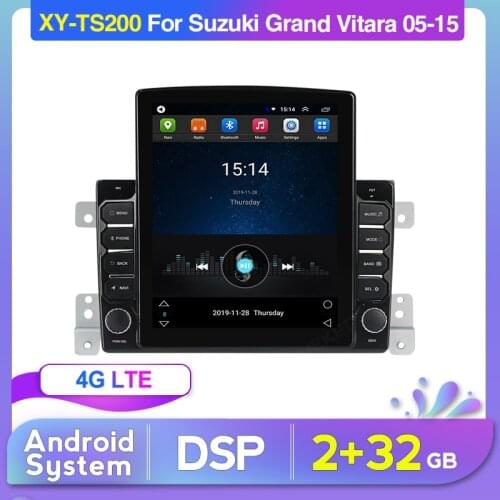 Android DSP Tesla Style Car Radio For Suzuki Grand Vitara 3 2005-2015 GPS Navigation 2G+32G Multimedia Video Player WIFI 4G LTE