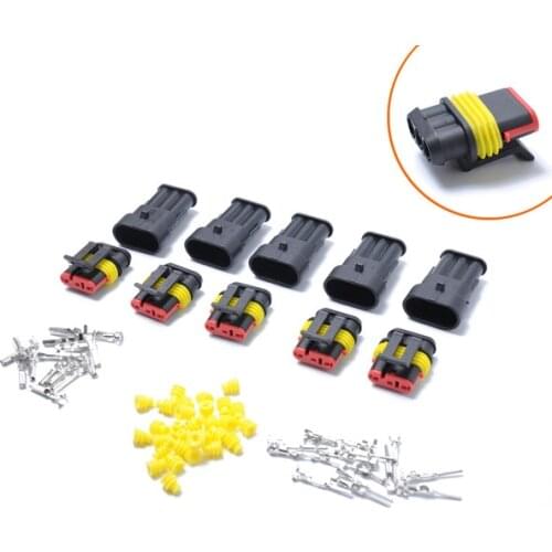 Free shipping 500pcs A0312 3Pin AMP Car Electrical Wire Connectors for AUdi,VW，BMW，Mitsushi,Toyota，Ford，NISSAN