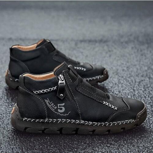 Spring autumn mens leather shoes pure color casual mens shoes mens bare boots