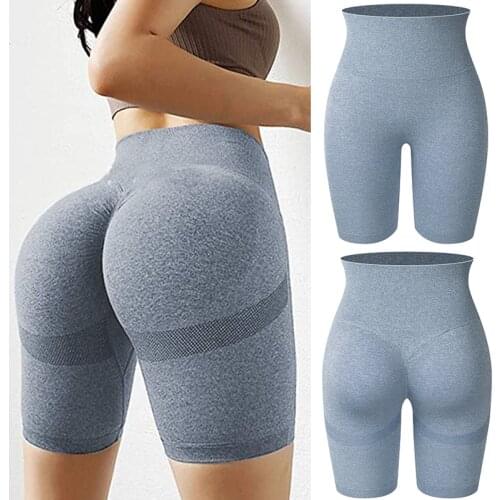 Women Fitness Shorts High Waist Seamless Sport Shorts Booty Push Up Tummy Control Workout Running Gym Compression Slim Panties