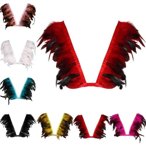 Womens Underwear Festival Rave Costume Feather Erotic Adjustable Suspenders Belts Harness Bra Cage Lingerie Stocking Belt