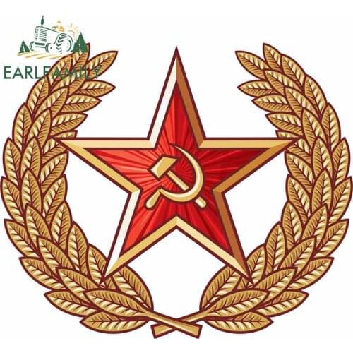EARLFAMILY 13cm x 10.9cm For Soviet Star Car Accessories Stickers Cartoon Graphics Decal Waterproof For SUV JDM ATV Decor
