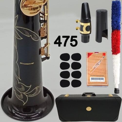 Brand New Japan Saxophone Soprano 475 Professional Soprano Sax Custom Black Lacquer Mouthpiece Reeds Neck With Case