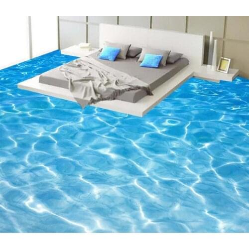 Photo floor wallpaper 3d stereoscopic Sea water ripples 3D floor Videos self-adhesive 3D floor wallpapers