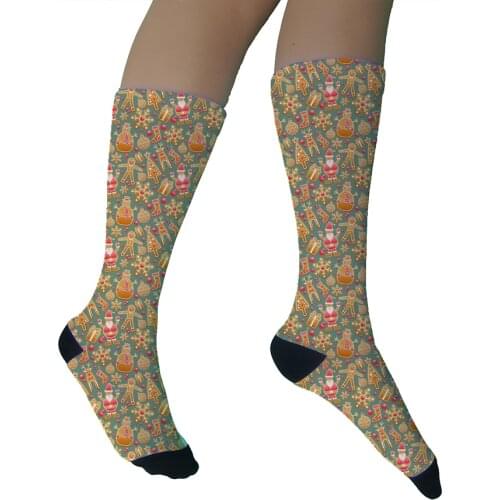 Making All Kinds Of 360 Digital Print Polyester Copy Spandex Style Crew Socks