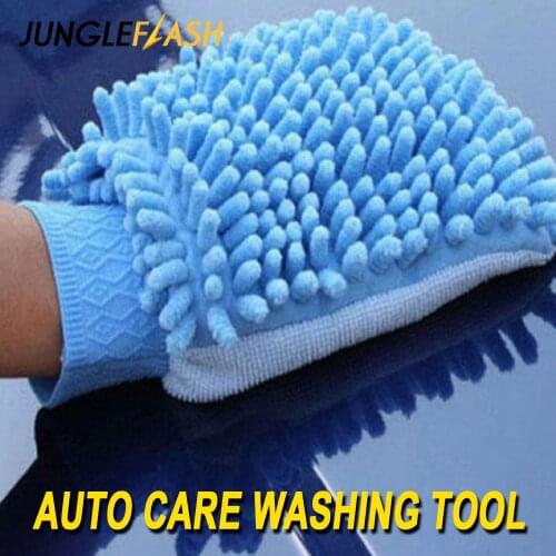 JUNGLEFLASH Car Wash Glove Ultrafine Fiber Chenille Microfiber Home Cleaning Window Washing Duster Towel Auto Care Washing Cloth