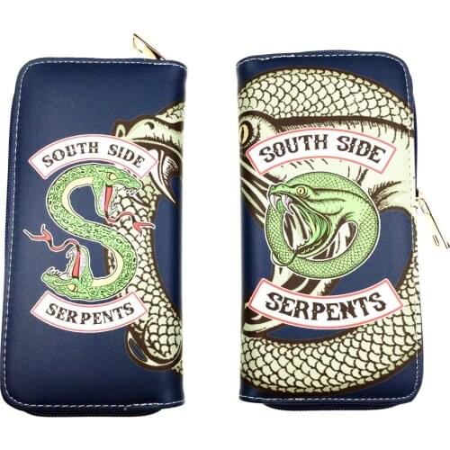 Anime Riverdale PU Wallet Cartoon Casual Zipper Credit ID Card Holders Layers Leather Purse Boys Girls Students Coin Handbag