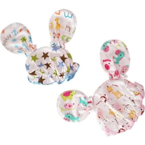 Summer New born Baby Gloves+Hats Set Cute Soft 100%Cotton for Newborns Baby Girl Boy Caps Infant Hat Anti Scratching Hand Gloves