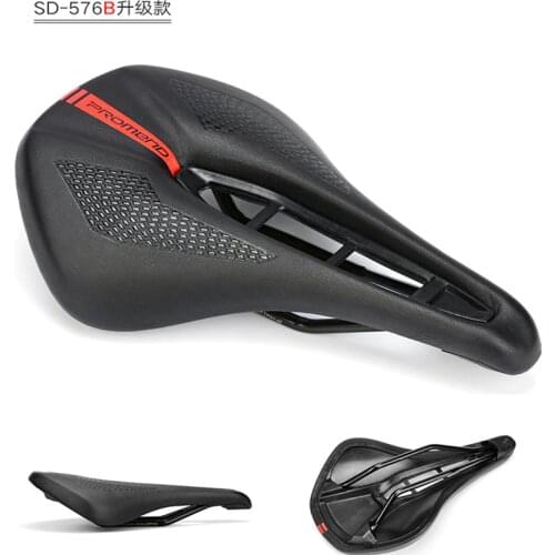 PROMEND Hot-selling Road Bike Saddle Bicycle Saddle Riding Accessories and Equipment SD-576B Hollow Tri- iron Imitation Leather