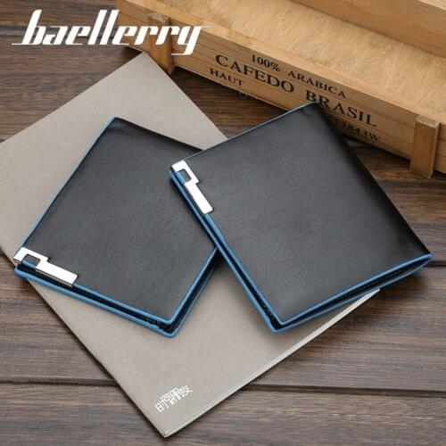 Baellerry Small Wallet For Men Business Card Holder Purse Multifunctional Cardholder Men Wallets New Leather Wallet Men Purses
