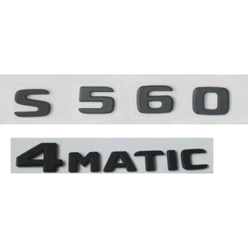 Matt Black Trunk Letters Emblem Emblems Badges for Mercedes Benz S560 4MATIC