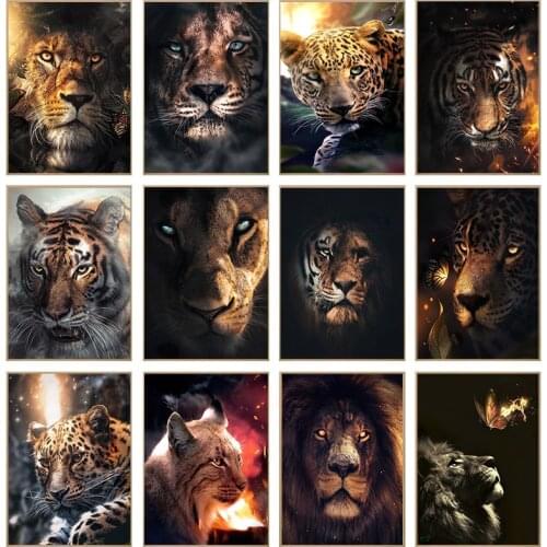 5D Diamond Painting Lion Tiger Diamond Mosaic Picture Full Diamond Embroidery Diamond Art Painting Cross Stitch Kits