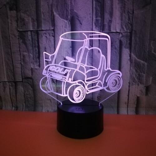 Colorful Golf Car 3d Nightlight Touch Remote Control Gift 3d Lighting Table Lamp 7 color change Desk Lamp For Living Room
