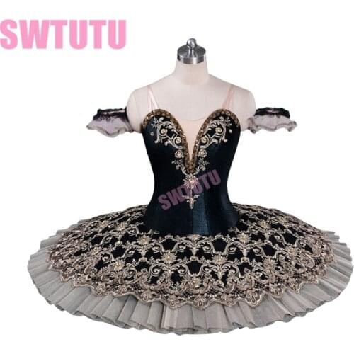 New Arrival!black gold classical ballet costumes,professional ballet tutu,pancake tutu,girls ballet tutuBT9071