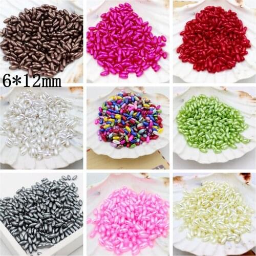 New 6x12mm 100Pcs Rice Shape Multi-Colors Imitation Pearls Beads Crafts Decoration For DIY Bracelets Necklaces Jewelry Making