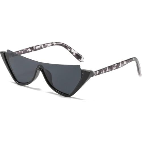 New Fashion Sunglasses Trendy Leopard Frame Spectacles Half-rim Splicing Glasses Shades for Women Wholesale