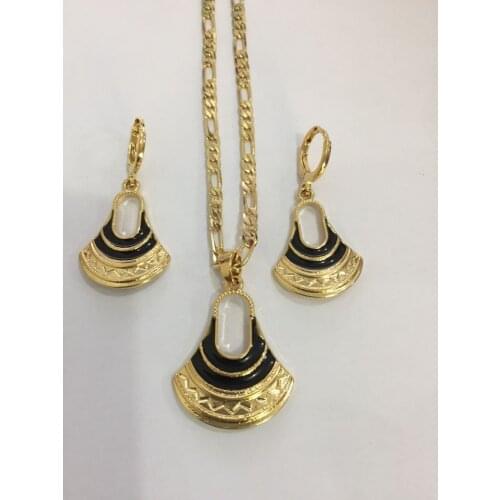 Handmade crystal axe Pendan Necklaces Earrings Gold bag blium Jewellery Set Papua New Guinea Wedding party women girls gifts