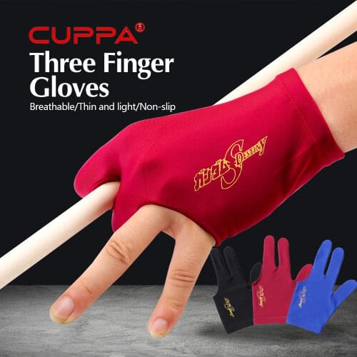 CUPPA Gloves Billiards Gloves Lycra Imported Thick Fabric Non-slip Left 3 Colors Pool Glove Snooker Glove Billiards Accessories