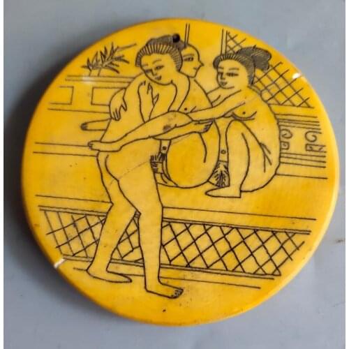 China Bone carving archaize Round Pendant