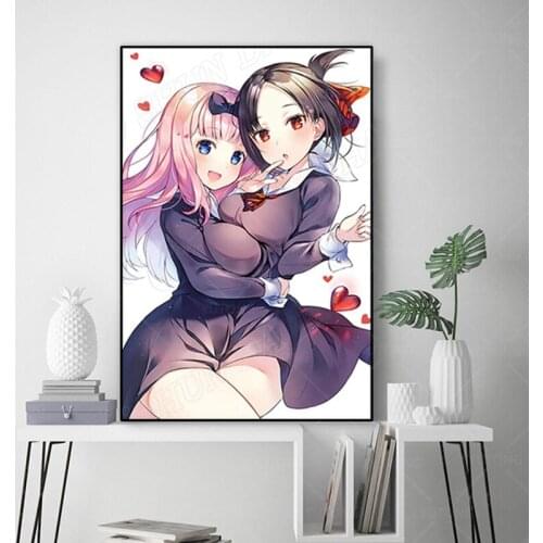 Anime Poster Kaguya-sama Love is War Shinomiya Kaguya Fujiwara Chika canvas Posters hd print wall art painting Home Decoration