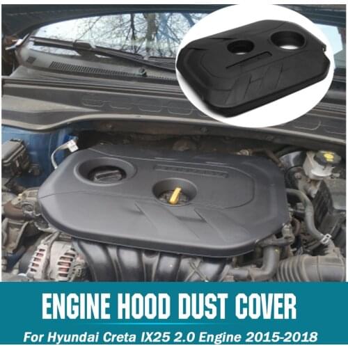 Car Engine Dust Cover 2.0 Cited Cover Decorative Cover Decoration For Hyundai Creta IX25 2015-2018 Hood Cover Auto Accesiores