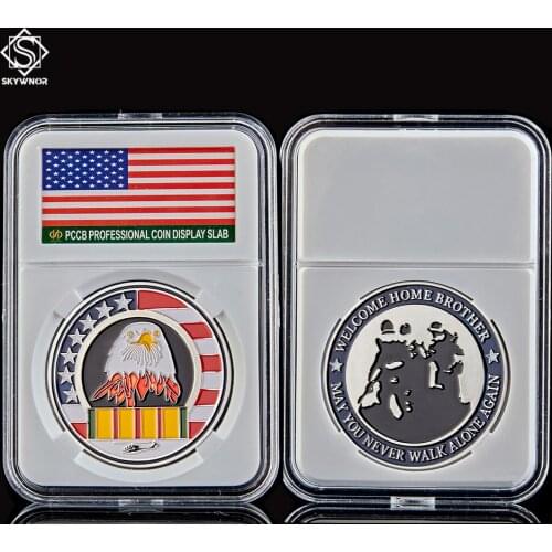 Silver Liberty Eagle 1OZ May You Never Walk Alone Again Military Challenge Coin W/ PCCB Protection