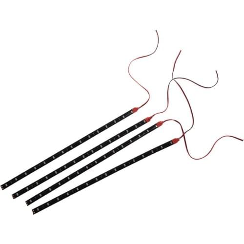 SODIAL(R) 4 x 30cm Waterproof 15 3528 SMD Flexible LED Light Lamp Strip Red DC 12V