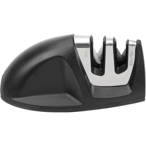 Portable 2-Stage Knife Sharpener Kitchen Sharpener With Comfortable Non-Slip Grip, Kitchen Accessories Black