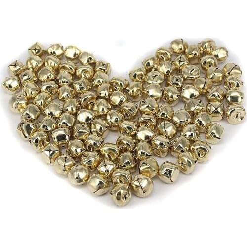 Pack of 100 15mm Iron Ball Jingle Bells for Jewelry Making DIY Decoration Gold