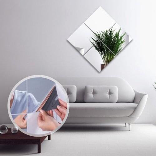 Mirror Wall Stickers Background Bathroom Home Vinyl Art Mural DIY Room Decor Self Adhesive High Quality Furniture Films Mirror