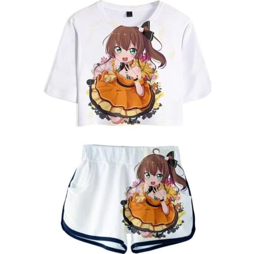 Women-clothing Natsuiro Matsuri 3D Summer Sets Sexy Short Tops+shorts Elastic Waist Suit Kawaii Y2K Trendy girl Two Piece Sets