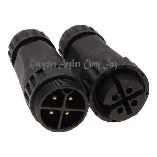 1 set/lot M22 4 pin Butt Type IP68 Waterproof Connector High-power Male to female electric cable joint Brass screw Gold plate