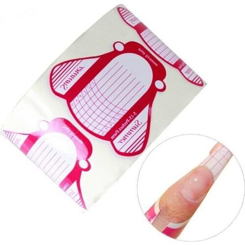 100pcs/roll Square/Sharp/Oval Adhesive Nail Form for Acrylic/UV Gel Nail Tip Nail Extension Easy to use Nail Art Tools