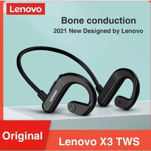 2021 New Designed Lenovo X3 Bone Conduction Headset Wireless Bluetooth Earphone Sport IPX5 Waterproof Headphone with Microphone
