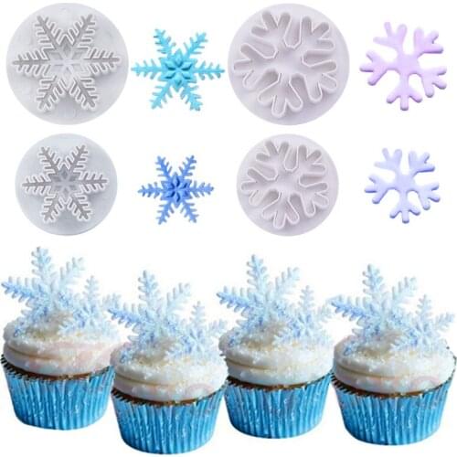 3pc/lot Snowflake Cookie Cake Mold Birthday Cake Decoration Embossing Fondant Mould Handwork Kitchen Baking Pastry Bakeware Tool