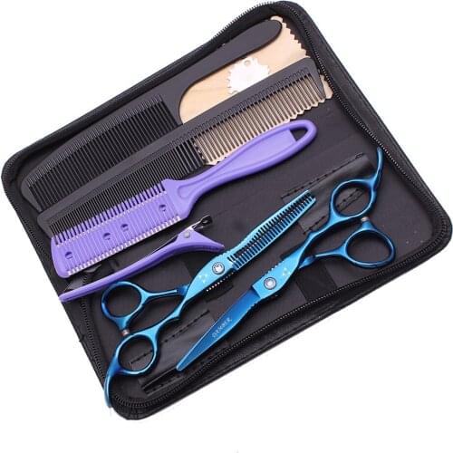 5.5 6.0 Barber Scissors 440C Professional Hairdressing Scissors Hair Thinning Shears Salon Hair Cutting Scissors Set 1011Lan-K-A