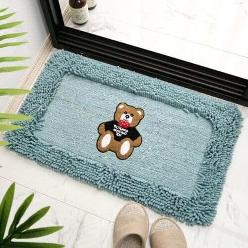 60X90Cm Chenille Doormat Bathroom Absorbent Carpet Anti-Slip Bath Mat Outdoor Shower Room Rugs Bathroom Floor Mat