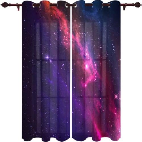 Abstract Galaxy Purple Living Room Kitchen Bathroom Curtains For Childrens Bedroom Window Decoration Hanging Cloth Curtains