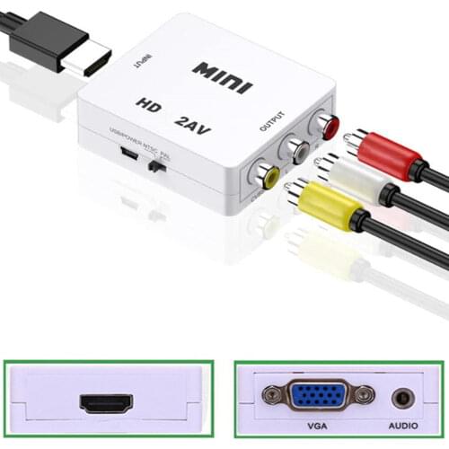 1080P HDMI -compatible To VGA Audio Video Converter White High Quality HDMI To VGA Adapter For Laptop TV Box Projector New