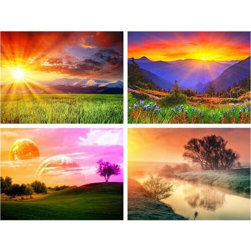 Canvas Size 5D Diy Diamond Painting Cross Stitch Kit Diamond Mosaic Embroidery " Landscape " Painting Square/Round Drill Gift
