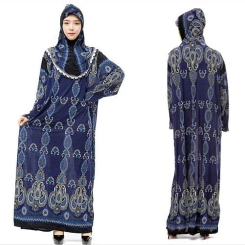Cheap Robe Arabe Muslim Dress Women Kaftan Arabe Turkey Abaya Print Turkish Islamic Clothing for Women Prayer Dubai Marocaine