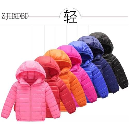 Kids Baby Boys Jacket Parka Light Kids Girl Hooded Jacket Winter Duck Down Jacket Coat 1-8Yrs Children Spring Autumn Outerwear