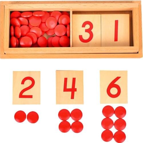 Montessori Cards And Counters Baby Math Mathematics Teaching Materials Wooden Educational Toys For Children