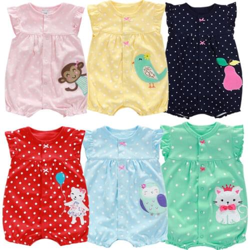 2021 Brand Summer Baby Girl Clothes One-pieces Jumpsuits 0-18m Newborn Cotton Short Romper Infant Girls Clothes Roupas Menina