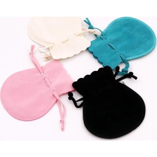 Wholesale 50 pcs/lot round velvet bags small party wedding favors earrings jewelry packaging bags candy gift bag Can Custom